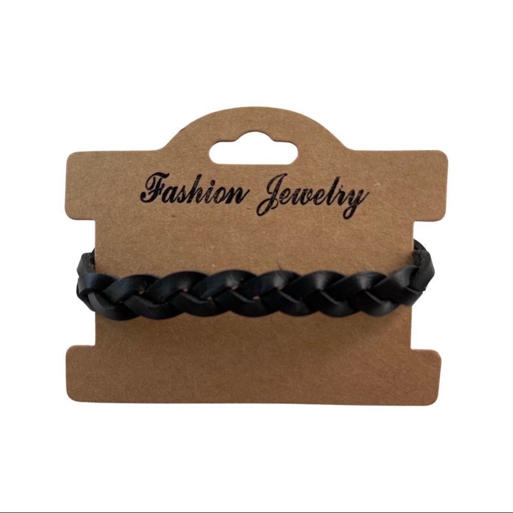 Leather Twist Braided Adjustable Leather Bracelet • NWT